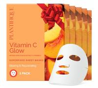 PLANTIFIQUE Mascarilla Facial Coreana - 5 Unidades con Melocotón, Vitamina C y Ácido Hialurónico - Hidratante y Rejuvenecedora - Korean Daily Face Mask