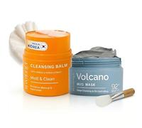 PLANTIFIQUE Mascarilla Facial Coreana Arcilla Volcánica - Purifica, Refina Poros, Hidrata y Calma, 110g & Bálsamo Desmaquillante Facial - Elimina Maquillaje Waterproof, 40g