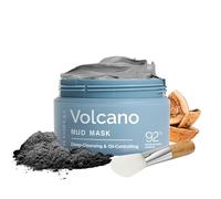 PLANTIFIQUE Mascarilla Facial Coreana Arcilla Volcánica y Mar Muerto - Mascarilla Rostro Carbón, Ácido Hialurónico, Aceite de Jojoba y Manteca de Karité - Purifica, Refina Poros, Hidrata y Calma, 110g