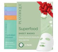 PLANTIFIQUE Mascarilla Facial Coreana con Ácido Hialurónico, 5 Unidades - Aloe Vera, Melocotón, Coco, Centella, Colágeno y Coenzima Q10 - Hidratante y Calmante - Korean Daily Face Mask