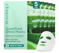 PLANTIFIQUE Mascarilla Facial Coreana con Aloe Vera | Face Mask (x5) | Mascarilla Coreana Ácido Hialurónico y Ceramida NP - Hidratante y Calmante