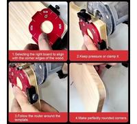 Plantilla 4 en 1 de radio de enrutador de carpintería, plantilla de posicionamiento de esquina de aleación de aluminio para arcos de filete R10-R50, garantizando precisión y Las(A)