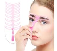 Plantilla 8 en 1 Reutilizable para Cejas,Kit De Sello De Cejas,Kit de Plantillas para Sellos de Vejas,8 Plantillas De Sellos De Cejas Para Mujeres para Principiantes,Tarjeta De Dibujo De Ceja(Rosa)