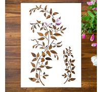 Plantilla A4 de hojas de vid de árbol para pintar, plantillas de 8.3 x 11.6 pulgadas para manualidades de hojas, plantillas de pintura de plantas para pintura de arpillera, pintura artística en