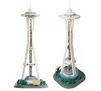 Plantilla arquitectónica WANGE para Construir con Bloques de construcción. Space Needle, Seattle