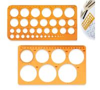 Plantilla circular para dibujar, 2 unidades transparentes naranja, modelos quilling, reglas digitales precisas, herramientas creativas para escuela, arte, manualidades, modelismo y proyectos de diseño