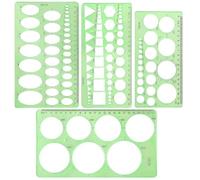 Plantilla circular para dibujar, plantillas geométricas de círculos de plástico, plantillas de medición, herramienta para redactar manualidades, reutilizable