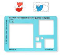 Plantilla cuadrada CLPA de 6" - Herramienta de proporción áurea para dibujo | Plantilla Fibonacci | Plantilla geométrica para arte, dibujo técnico y acolchado | PETG transparente | Hecho en Australia