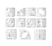 Plantilla de acolchado de movimiento libre, 11 piezas, plantilla de acolchado de movimiento libre con marco de acolchado para máquina de coser doméstica, regla transparente de acolchado