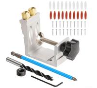 Plantilla de agujero de bolsillo ajustable con ángulo de perforación de 15 grados, localizador de punzón de metal para juntas de tornillo precisas y agujeros oblicuos, juego de herramientas de