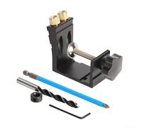 Plantilla de agujero de bolsillo para carpintería, localizador de perforador ajustable con guía de taladro de ángulo de 15°, posicionador de tornillo autorroscante de metal para carpintería rápida