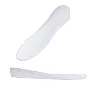 Plantilla de alto nivel elástico para aumentar la altura, plantillas interiores invisibles elevadas (blanca-2,5 cm, 24,5 - 25 cm)