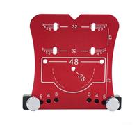 Plantilla de bisagra de puerta de armario de aluminio rojo, 35 mm, plantilla de marcado de bisagra oculta para compensaciones de 3/4/5/6 mm, herramienta de alineación anodizada con letras