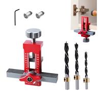 Plantilla de bisagra de puerta de gabinete - Localizador ajustable robusto, herramienta de posicionamiento de liberación rápida | Guía de perforación de precisión para carpintería profesional