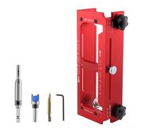 Plantilla de bisagra de puerta, kit de localización de bisagras de puerta de aleación de aluminio, kit de plantilla para instalación de bisagras, adecuado para varios tipos de puertas y tareas de