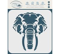 Plantilla de cabeza de elefante, 16,5 x 19 cm (M) - Plantillas africanas de animales silvestres para pintar plantilla