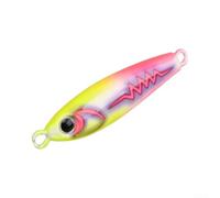 Plantilla de calamar de metal de 80 g y 100 g con acabado brillante UV para acción de descenso lento dirigida a peces depredadores fuera para orilla y desde orilla (amarillo rosa, 100 g)