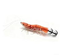 Plantilla de camarón diseñada para aplicaciones de agua salada y río para apuntar a calamares y sepias con atracción luminosa (naranja)