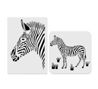 Plantilla De Cebra De 2 Piezas, Personalidad Creativa, Linda Plantilla De Símbolo De La Punta De Los Dedos De Los Animales, Reutilización, Dibujo De Bricolaje De Dibujo Hool Hueco.