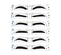 Plantilla De Ceja - Silicona 17x3.6cm | Conjunto De Patrones De Cejas Para Principiantes, Doce Estilos | Guía De Forma De Que Permite La Aplicación Rápida Para Hombres Niños Aseo Universitario