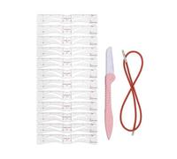 Plantilla de cejas, 12 estilos de modelador de cejas reutilizable con 1 correa y 1 recortadora para dibujar cejas E para aseo y