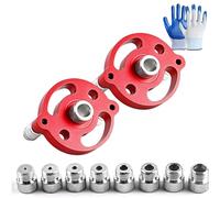 Plantilla de centrado automática para espigas, guía de taladro de precisión para uniones de carpintería perfectas, plantilla manual, uniones de carpintería perfectas para construcción (Rojo*2)