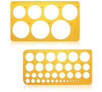 Plantilla de círculo de 2 piezas, plantilla de círculo, plantillas de dibujo, plantilla de círculo, plantilla de dibujo técnico, plantilla de círculo, con 36 círculos y 7 círculos para dibujo de