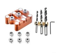 Plantilla de clavija autocentrante con mangas de taladro de 6 mm y 10 mm, localizador de guía de taladro de agujero de metal para carpintería de 13 a 32 mm, espacio de 32 mm, naranja (naranja)