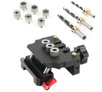 Plantilla de clavija autocentrante para carpintería, guía de taladro de 6/8/10 mm con control de profundidad y bujes intercambiables, compatible con madera contrachapada