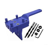 Plantilla de clavija autocentrante para carpintería, localizador de perforador ajustable con guía de brocas de 6 mm, 8 mm, 10 mm, herramienta de perforación de precisión para empalme de muebles, azul