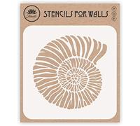 Plantilla de concha fósil, 21,59 x 21,59 cm (L) - Jurásico Nautilus Shell fósiles plantilla para pintura
