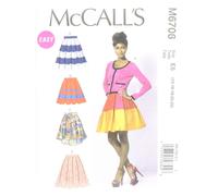 Plantilla de costura de faldas y enaguas para se oras de McCall's Patterns M6706, talla E5 (14-16-18-20-22)