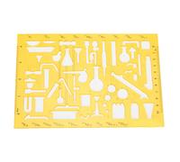 Plantilla de dibujo de diseño arquitectónico Regla geométrica hueca duradera multifuncional para arquitectos ingenieros estudiantes material plástico varias formas (4354)