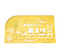 Plantilla de dibujo de diseño arquitectónico Regla geométrica hueca duradera multifuncional para arquitectos ingenieros estudiantes material plástico varias formas (4355)