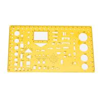 Plantilla de dibujo de diseño arquitectónico Regla geométrica hueca duradera multifuncional para arquitectos ingenieros estudiantes material plástico varias formas (4353)