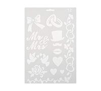 Plantilla de dibujo de plástico para regla, tablero de pintura, decoración de álbum hueco, estilo 12, blanco, número 12