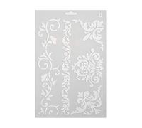 Plantilla de dibujo de plástico para regla, tablero de pintura, decoración de álbum hueco, estilo 9, blanco, n.º 9