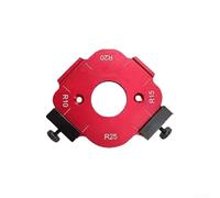 Plantilla de enrutador de radio para carpintería, 4 pulgadas, guía de enrutamiento de radio de esquina con tamaños R10-R25 y R30-R50, material de aleación, 5 mm de grosor, rojo (10-25R)