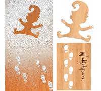 Plantilla de Gnomo, Huellas, Accesorios para Puertas de Gnomo, Elfo de Gnomo de Navidad, Plantillas de Aerosol de Nieve de Gnomo de Navidad de Elfo (Plantilla de Gnomo + Huellas)