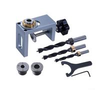 Plantilla de guía de taladro de clavija precisa para perforación de madera de gabinete con opciones de manga de taladro de 8 mm, 10 mm, 12 mm y capacidad de sujeción ajustable (8 mm)
