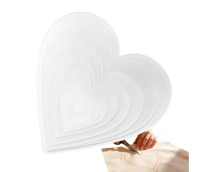 Plantilla de - Guías de corte de acrílico corazón de 8 piezas | Kit de patrones de acolchado - para , actividades, principiantes, mujeres, artesanías, marcados en tela