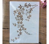 Plantilla de hojas, tamaño A4, 29 cm, diseño de rama de árbol de ginkgo, plantillas para pintar en pared, álbum de repujado, plantilla decorativa, estilo C
