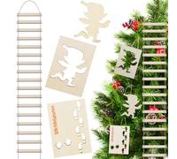 Plantilla de Huellas de Gnomo, Elfo Puerta Accesorios Navidad, Plantilla Huellas Elfo Navidad con Escalera de Cuerda, Accesorios para Puerta de Gnomo, Escalera de Duende para Decoración Navideña
