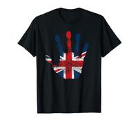 Plantilla de impresión a Mano de ADN patriótico de la Bandera británica Camiseta