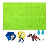 Plantilla de lápiz 3D, lápices 3D de silicona, plantilla de lápiz de impresión 3D, alfombrilla grande (41,5 x 20,5 cm) con patrón de animales, útil para principiantes, niños y artistas de lápices 3D,