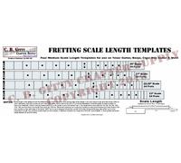 Plantilla de longitud de escala de trastes, 4 escalas de longitud media (20 a 23 pulgadas)