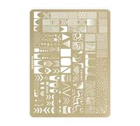 Plantilla de manicura para uñas, con diseños y posibilidades con patrones florales y mariposas, de acero inoxidable, placa de arte