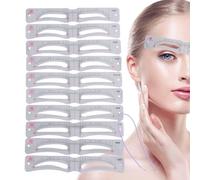 Plantilla de maquillaje de cejas,Plantilla con forma de cejas para mujer de 12 piezas | Herramienta multiusos para dar forma a las para, citas, viajes y graduaciones