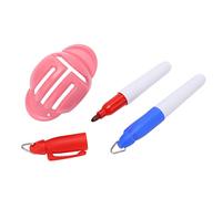 Plantilla de marcador de pista triple, dispositivo de dibujo de línea ultrafino para una alineación precisa, ideal para golfistas, incluyendo resaltadores, plástico (PINK)