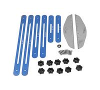 Plantilla de medición para peldaños de escalera, herramienta de medición de escaleras ajustable con un rango de 11 a 60 pulgadas, plantilla de trazado para alzados de yeso y trazad (Azul)